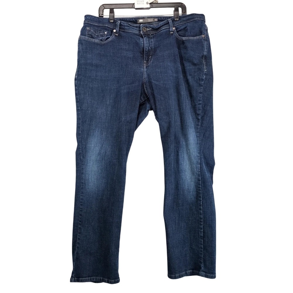 Levi's 580 Defined Waist Straight Jeans Womens 20W Dark Wash Stretch Denim 38x30